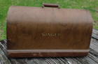 Vtg Singer Sewing Machine 99 Bentwood Wood 3 4  Carrying Case Top Lid Only W Key