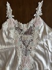 Vtg Victoria s Secret Fancy Cream Embellished Lace Gold Label Teddy Sz L