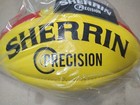 Sherrin Precision Size 5 Leather Afl Football Yellow  Ships Next Day From Usa 