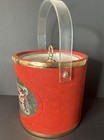 Vintage Coca-cola Ice Bucket Red   Gold   Clear Acrylic Handle Made In Usa Euc