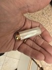 Vtg Mop Mother Of Pearl Lipstick Tube Case Mid Century Vanity Gold Tone Brass 
