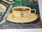 C1905 White House Coffee Sign Antique Cardboard President Roosevelt s China