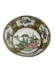 Vintage Chinese Porcelain Hand Painted Miniature Bowl Gilt Accents 1  X 1 75   1