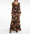 New Veronica Beard Isra Multi-print Silk Maxi Dress In  Multi- Size 10