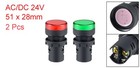 2pcs Ac dc 24v Indicator Lights Red green Led  Flush Panel Mount 7 8  22mm
