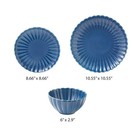 Pioneer Woman Colette 12-piece Stoneware Dinnerware Set  Blue