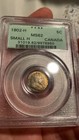 Beautifully Toned 1902-h Small H Canada 5c Pcgs Ms62