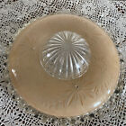 Antique Vintage 1920-1940 Starburst Cut Glass Frosted Peach Ceiling Light Shade