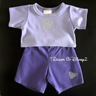 Build-a-bear Purple Corduroy Pants   Top  Sparkle Hearts Teddy Clothes Outfit