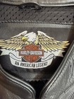 Harley-davidson Men   s Black Leather Motorcycle Riding Jacket Embroidered Xl 