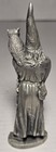 Vintage Wizard With Owl 5  Pewter Figurine