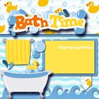 Bath Time Baby 2 Premade Scrapbook Pages Paper Piecing Layout Digiscrap  a0083