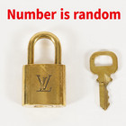 Louis Vuitton Padlock Lock   Key Brass Gold Authentic Number Random Jp Used