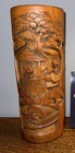 Antique Chinese Carved Bamboo Brush Pot     Late Qing   Early 1900s