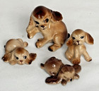 Vintage Napco Style Japan Cocker Spaniel Mother   3 Puppies Figurine Set M2130