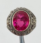 Ring     10 Vintage Red Ruby  Ring Silver 875     Ussr  8 Size 18 25   5 85 Gr