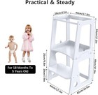Kitchen Step Stool For Kids And Toddlers With Safety Rail  White