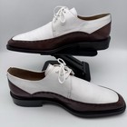 Mezlan Two Tone Oxford Dress Shoes Brown White Leather Men Size 8 5 M