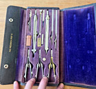 Vintage The  Frederick Post Co No  1110c Drafting Compass Set- Complete Usa
