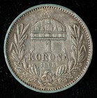 1893 Hungary 1 Silver Korona  Emperor Franz Joseph 1