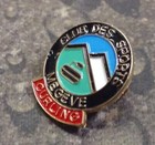 Club Des Sports Megeve Vintage Pin Badge Curling Red Tab