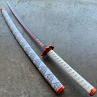 Anime Demon Slayer - Kyojuro Rengoku Red Nichirin Samurai Sword Katana Metal