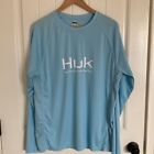 Huk Mens Long Sleeve Shirt Bundle Size L Blue Grey Outdoors Fishing