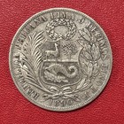1890 Tf Peru Un Sol Silver Coin 90  25g 22 5g Asw  b 