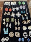 Lot 22 Pairs Vintage Earrings Goldette Donald Stannard 925 Weiss Monet