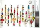   Set 12 Old Antique   Vintage 4 -5  Mercury Glass Bead Tinsel Icicle Ornaments