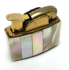 Vintage Evans Art Deco Mother Of Pearl Gold Tone Lighter Untested Rare