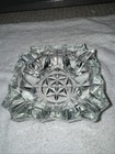 Vintage Large Crystal Clear Glass Cigar Cigarette Ashtray  Heavy 5 5    Free Ship