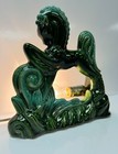 Vintage 1953 Mcm Jade Green Ceramic Horse Lamp  986 Kansas Usa 
