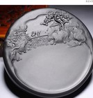 5 6  Natural Original Stone Hand-carved Bridge Figure Scenery Inkstone Inkslab
