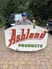 Vintage Large Porcelain Ashland Oil Gas Gasoline Sign 46 By 70 Inch 1 Sided