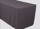 8  Ft  Fitted Polyester Table Cover Trade Show Banquet Tablecloth Charcoal Grey
