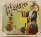Antique Wizard Gold Embossed Cigar Label Nos Vintage Halloween Decor