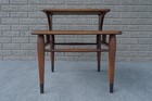 Mid Century Danish Modern Lane Acclaim Dovetail Walnut Two Tier Step End Table