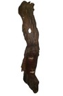 Vintage Hand Carved Wooden Mask Creepy Face Hanging Art Detailed Wooden Log 28 