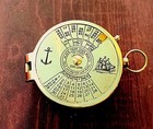 Nautical Brass Compass 100 Years Calendar Directional Handmade Pocket Compass