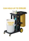 Homiflex Cleaning Cart 3-shelf Commercial Traditional Janitorial Cart W pvc Bag