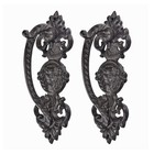 Rustic Farmhouse Cast Iron Barn Door Handles - 2 Pack  8 7  Vintage Style Hardwa