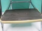 Vintage 1960s Cosco Fixed Two Step Stool Chrome   Yellow Kitchen Utility