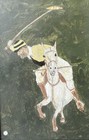 Polo Player  Canvas Oil Study Laid On Board 