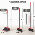 Broom With Dustpan Set For Pet Hair   Dust Cleanup  Red     Gray