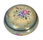 Vintage Hand Painted Nippon Large Dresser Jewelry Box Pink Flowers Porcelain