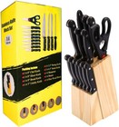 14 Piece Stainless Steel Kitchen Knife Block Set Block For Home Cooking Culinary