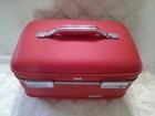 Vtg American Tourister Red Hardcase Vanity Travel Train Case Luggage W  Tray Evc