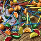 Vintage  Paper Mache Fruit  Cocktail  Bar Appetizer Picks Large Lot Slices