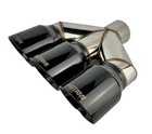  3  Inlet To 4  Triple Outlet Exhaust Tip Dual Wall 3  To 4  Triple Black